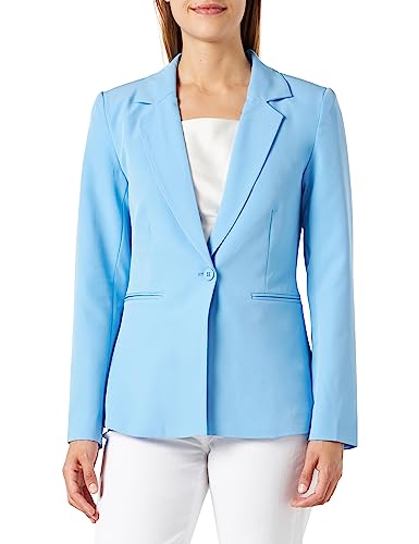 ICHI IHLEXI BL Damen Blazer Kurzblazer Jacke EIN-Knopf-Blazer mit Stretch und Reverskragen, Größe:42, Farbe:Little Boy Blue (164132) von ICHI