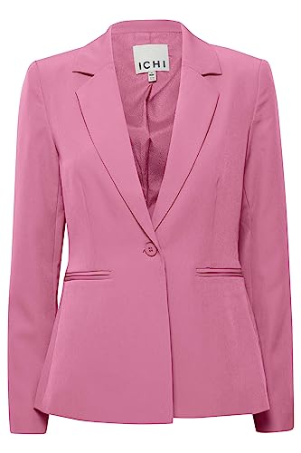 ICHI IHLEXI BL Damen Blazer Kurzblazer Jacke Ein-Knopf-Blazer mit Stretch und Reverskragen, Größe:40, Farbe:Super Pink (172625) von ICHI