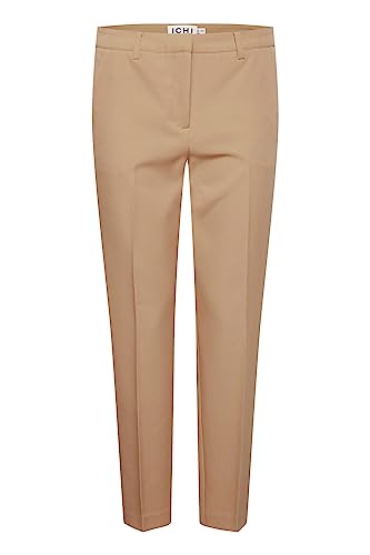 ICHI IHLEXI PA3 Damen Hose Stoffhose mit Stretch gerader Schnitt mit Elastikbund, Größe:38, Farbe:Tannin (171320) von ICHI