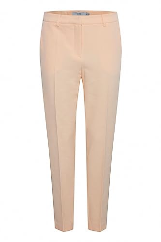 ICHI IHLEXI PA3 Damen Hose Stoffhose mit Stretch gerader Schnitt mit Elastikbund, Größe:42, Farbe:Bleached Apricot (120917) von ICHI