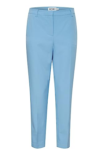 ICHI IHLEXI PA3 Damen Hose Stoffhose mit Stretch gerader Schnitt mit Elastikbund, Größe:40, Farbe:Little Boy Blue (164132) von ICHI