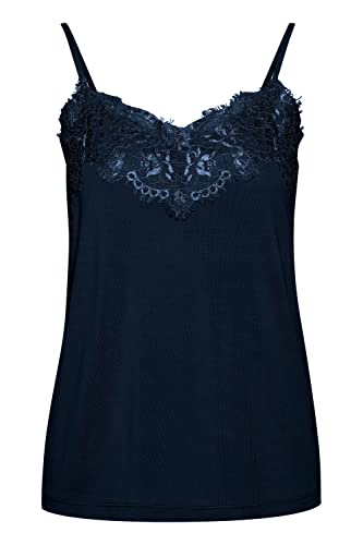 ICHI IHLIKE TO2 Top mit SpitzeJersey Top Damen Shirt, Größe:XXL, Farbe:Total Eclipse (14044) von ICHI