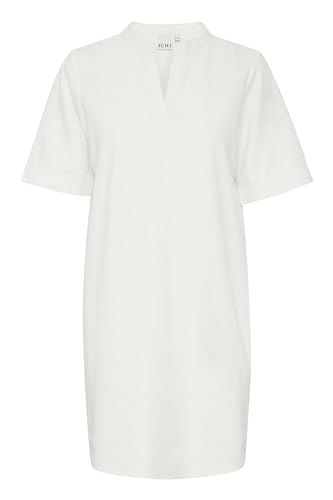 ICHI IHLINO DR Damen Kleid aus Leinenmix Freizeitkleid Webkleid V-Auschnitt Loose fit, Größe:36, Farbe:Cloud Dancer (114201) von ICHI