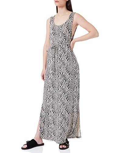 ICHI IHLISA DR17 Damen Freizeitkleid Maxikleid Kleid mit Rundhalsausschnitt Loose-Fit mit floralem Print, Größe:L, Farbe:Birch (130905) von ICHI