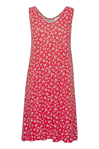 ICHI IHLISA DR21 Damen Jerseykleid Shirtkleid Kleid Minikleid mit Stretch ärmellos V-Ausschnitt Regular-Fit, Größe:L, Farbe:Raspberry Wine Flower (201908) von ICHI