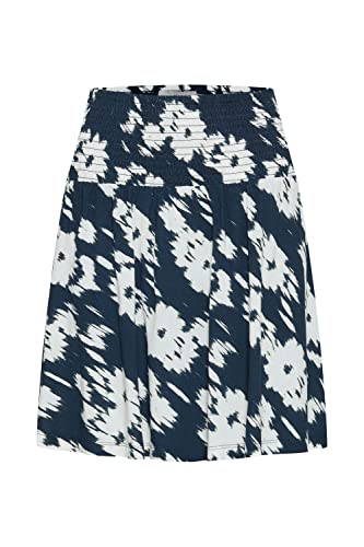 ICHI IHLISA SK7 Damen Rock kurzer Rock Minirock mit Allover-Print Regular-Fit, Größe:M, Farbe:Total Eclipse Flower Print (201163) von ICHI