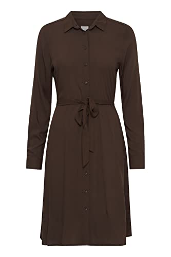 ICHI IHMAIN DR Damen Freizeitkleid Kleid 100% Viskose Hemdblusenkleid, Größe:44, Farbe:Bracken (191015) von ICHI