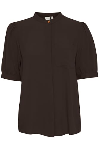 ICHI IHMAIN SH3 Damen Bluseshirt Kurzarmbluse Bluse ungefüttert V-Ausschnitt 100% Viskose (LENZING(TM) ECOVERO(TM)) Regular fit, Größe:38, Farbe:Black (194008) von ICHI