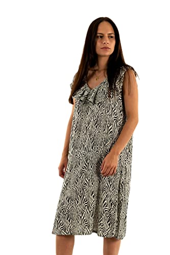 ICHI IHMARRAKECH AOP DR11 Damen Freizeitkleid Kleid ärmellos mit Carmen-Ausschnitt und Allover-Print, Größe:M, Farbe:Birch (130905) von ICHI