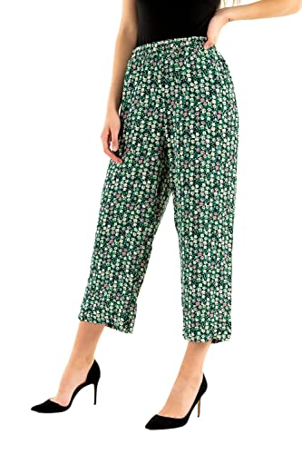 ICHI IHMARRAKECH AOP PA3 Damen Hose Stoffhose Marlene-Hose 7/8-Länge Regular Fit, Größe:L, Farbe:Multi Color Holly Green (201183) von ICHI