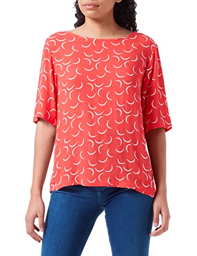 ICHI IHMARRAKECH AOP SS7 Damen Bluse Shirtbluse Kurzarm mit Rundhalsausschnitt und Allover-Print, Größe:M, Farbe:Bittersweet (171663) von ICHI