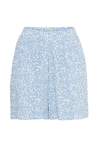 ICHI IHMARRAKECH Damen Shorts Kurze Hose Bermuda Eingrifftaschen Gemustert Regular fit, Größe:M, Farbe:Della Robbia Blue Flower AOP (202930) von ICHI