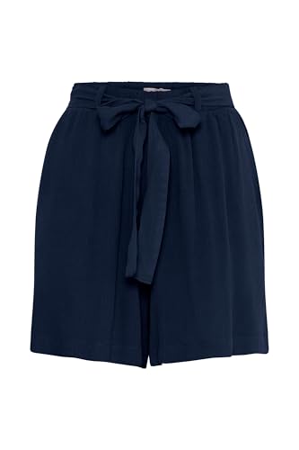 ICHI IHMARRAKECH Damen Shorts Kurze Hose Bermuda mit Bindeband Gürtelschlaufen Eingrifftaschen Loose fit, Größe:M, Farbe:Total Eclipse (194010) von ICHI