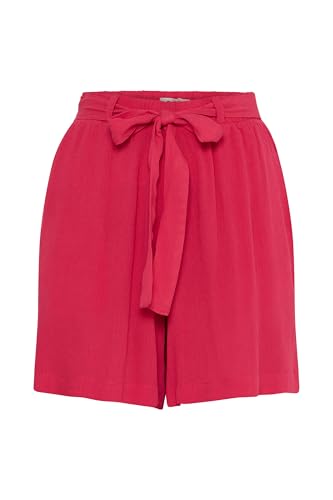 ICHI IHMARRAKECH Damen Shorts Kurze Hose Bermuda mit Bindeband Gürtelschlaufen Eingrifftaschen Loose fit, Größe:S, Farbe:Raspberry Wine (181741) von ICHI