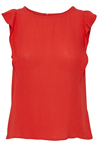ICHI IHMARRAKECH SO TO4 Jersey Top Damen Shirt mit Rüschen an den Ärmeln, Größe:L, Farbe:Bittersweet (171663) von ICHI