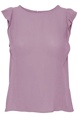 ICHI IHMARRAKECH SO TO4 Jersey Top Damen Shirt mit Rüschen an den Ärmeln, Größe:XL, Farbe:Lavender Mist (163307) von ICHI