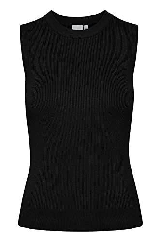 ICHI IHMARSHA to Pullunder Damen Feinstrick Strickpullover Pullover mit Rundhalsausschnitt, Größe:XS, Farbe:Black (194008) von ICHI