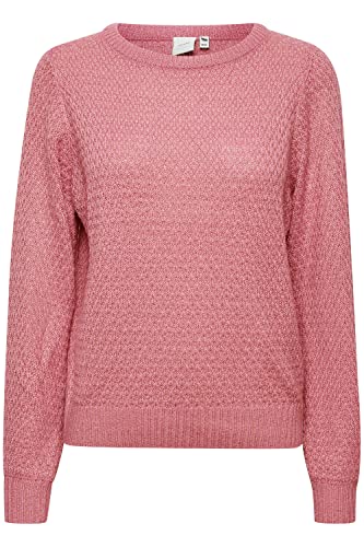 ICHI IHODANSA LS2 Damen Strickpullover Grobstrick Pullover Strickpullover mit Rundhalsausschnitt Regular-Fit, Größe:L, Farbe:Ash Rose (171514) von ICHI