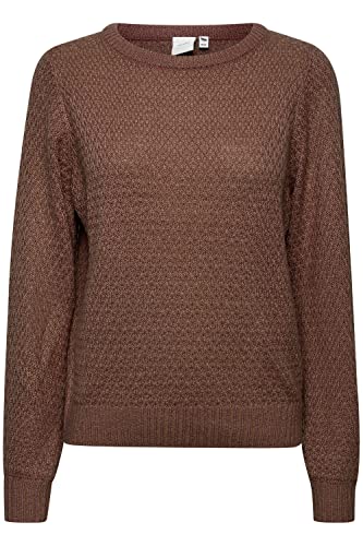 ICHI IHODANSA LS2 Damen Strickpullover Grobstrick Pullover Strickpullover mit Rundhalsausschnitt Regular-Fit, Größe:S, Farbe:Bracken (191015) von ICHI