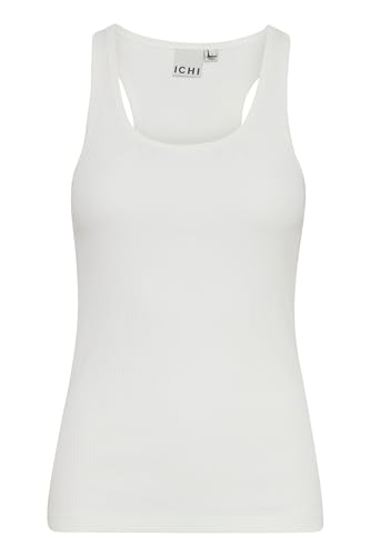 ICHI IHPALMER Rib Box to Damen Top Tanktop Rundhals 92% Baumwolle, 8% Elasthan Slim fit, Größe:S, Farbe:Cloud Dancer (114201) von ICHI