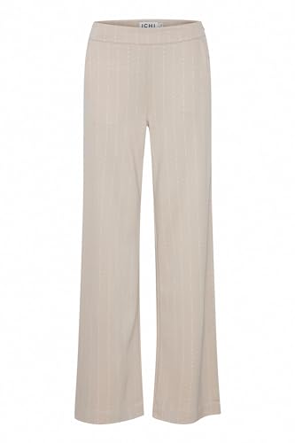 ICHI IHRUTI Wide PA14 Damen Stoffhose Hose 68% Viskose (LivaEco(TM)), 14% Polyester, 13% Polyamid, 5% Elasthan Straight fit, Größe:XL, Farbe:Doeskin (151308) von ICHI