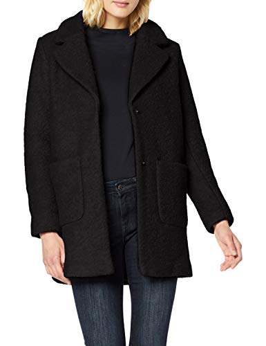 ICHI IHSTIPA JA Damen Wintermantel Wollmantel Winterjacke Kurzmantel mit Druckknöpfen und Reverskragen, Größe:40, Farbe:Black (194008) von ICHI