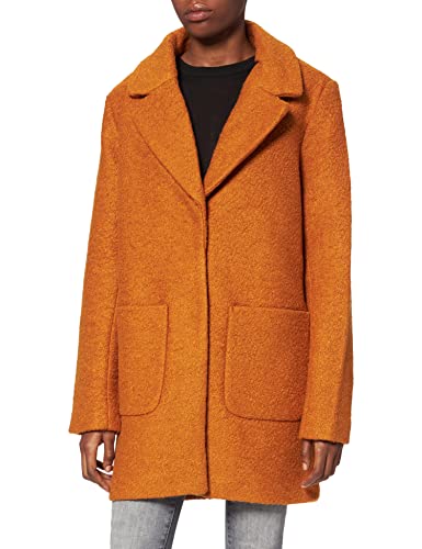 ICHI IHSTIPA JA Damen Wintermantel Wollmantel Winterjacke Kurzmantel mit Druckknöpfen und Reverskragen, Größe:38, Farbe:Sudan Brown (181160) von ICHI