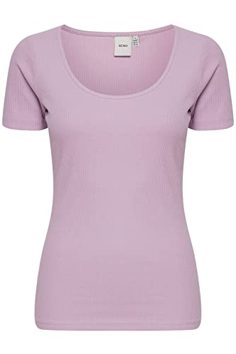 ICHI IHSUPER SS Damen T-Shirt Kurzarm Shirt mit Rundhalsausschnitt Slim-Fit, Größe:XL, Farbe:Lavender Mist (163307) von ICHI