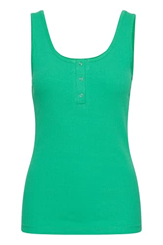 ICHI IHSUPER TO3 Damen Top ärmellos Shirt Basic mit Henley-Ausschnitt aus Jersey, Größe:XXL, Farbe:Holly Green (165932) von ICHI