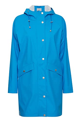 ICHI IHTAZI JA Damen Windbreaker Übergangsjacke Regenjacke Regenmantel mit Druckknöpfen und Kapuze, Größe:L, Farbe:Blithe (174336) von ICHI