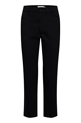 ICHI IHTWIGGY Raven Damen Jeans Denim Hose mit Stretch gerader Schnitt Crop Länge, Größe:33, Farbe:Black (194008) von ICHI