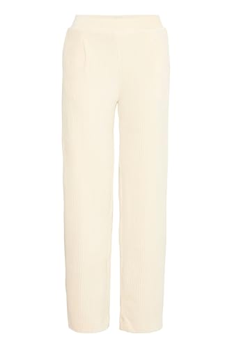 ICHI IHTamary Damen Stoffhose Cordhose Hose mit Eingrifftaschen leicht elastisch Loose fit, Größe:M, Farbe:Almond Milk (124301) von ICHI