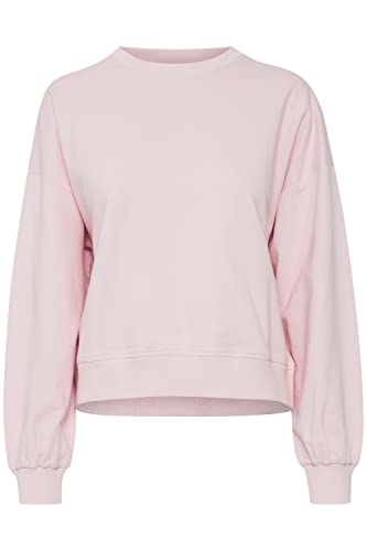 ICHI IHVEA SW2 Damen Sweatshirt Pullover Sweater 100% Baumwolle Sweatshirt mit Rundhalsausschnitt Regular-Fit, Größe:M, Farbe:Light Lilac (122903) von ICHI