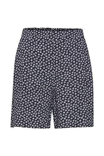 ICHI IHVERA SHO4 Damen Chino Shorts Bermuda Kurze Hose Loose-Fit Gemustert, Größe:36, Farbe:Total Eclipse (194010) von ICHI