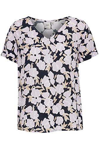 ICHI IHVERA V Damen Bluse Shirtbluse Kurzarm mit Allover-Print, Größe:36, Farbe:Lavender Fog (133820) von ICHI