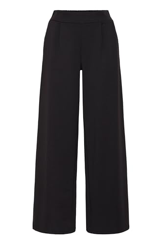 ICHI IXKate Damen Hose Stoffhose Pants mit Ziernähten Eingrifftaschen leicht elastisch Straight fit, Größe:S, Farbe:Black (194008) von ICHI