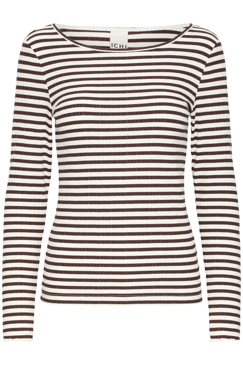 ICHI - Streifenpullover - Ihcella braun - Gr. - L von ICHI