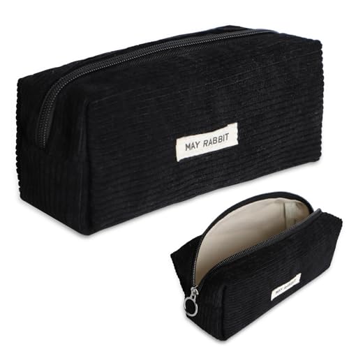 ICKEYOU Mäppchen Cord-Stoff Mädchen Teenager Stiftetasche Stiftemappe Pencil Case Federtasche Schreibwaren Organizer Tasche Große Speicherkapazität Federmäppchen für Schule Büro von ICKEYOU