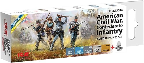 ICM 3034 - Acrylic paint set for American Civil War. Confederate infantry - Neu von ICM