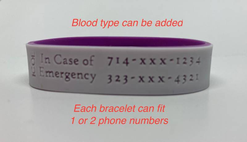 Notfallkontakt Silikon Armband Läufer, Triathlet, Radfahrer von ICOEbracelet