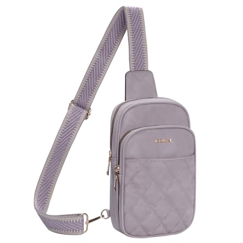 ICOLRAE Kleine Schultertasche für Damen, veganes Leder, Umhängetasche, Bauchtasche, Brusttasche, Reise-Geldbörse mit verstellbarem Gitarrengurt, Violett, Small ICOLRAE Kleine Schultertasche für Damen, veganes Leder, Umhängetasche, Bauchtasche, Brusttasche, Reise-Geldbörse mit verstellbarem Gitarrengurt, Violett, Small von ICOLRAE