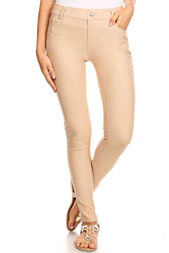 ICONOFLASH Stretch-Jeggings für Damen mit 5 Taschen zum Überziehen Skinny Jeans Leggings (erhältlich in Übergröße), CAMEL, XX-Large Mehr von ICONOFLASH