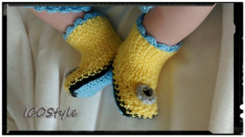 Crochet Minion Baby Booties Handgemachte Acryl-Hausschuhe Crochet Minion Baby Booties Handgemachte Acryl-Hausschuhe von ICOStyleArtCrochet