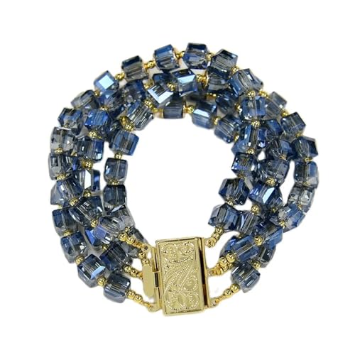 ICXLPMC 4 Reihen Blauer Würfel Kristall Quadrat Perlen Armband Armreif Handgemacht Damen Modeschmuck Geschenke ICXLPMC 4 Reihen Blauer Würfel Kristall Quadrat Perlen Armband Armreif Handgemacht Damen Modeschmuck Geschenke von ICXLPMC