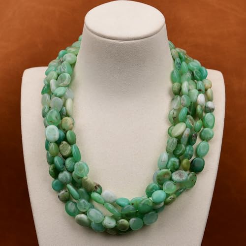 ICXLPMC 5 Rows Green Chrysoprase Real Gems Stone Necklace For Women ICXLPMC 5 Rows Green Chrysoprase Real Gems Stone Necklace For Women von ICXLPMC