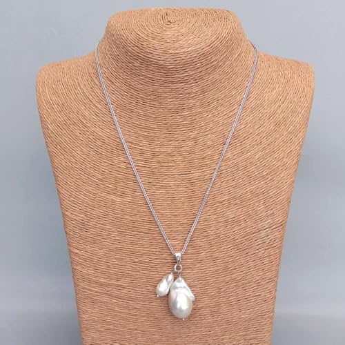 ICXLPMC 925 Sterling Silver Chain 16x23mm White Baroque Pearl Chain Necklace Delicate Jewelry For Women ICXLPMC 925 Sterling Silver Chain 16x23mm White Baroque Pearl Chain Necklace Delicate Jewelry For Women von ICXLPMC