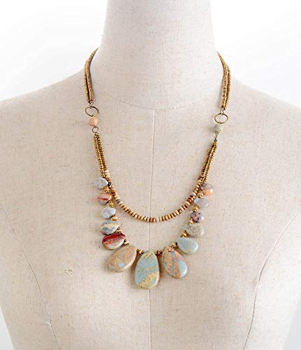 ICXLPMC Chokers for Women Teardrop Stones Seed Beads Short Statement Layered Necklace Luxury Multilayers Jewelry ICXLPMC Chokers for Women Teardrop Stones Seed Beads Short Statement Layered Necklace Luxury Multilayers Jewelry von ICXLPMC
