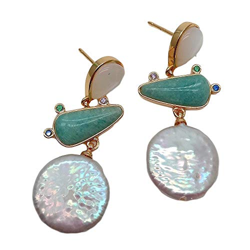 ICXLPMC Freshwater Pearl stud Earrings gold Filled geometric earrings for wome ICXLPMC Freshwater Pearl stud Earrings gold Filled geometric earrings for wome von ICXLPMC
