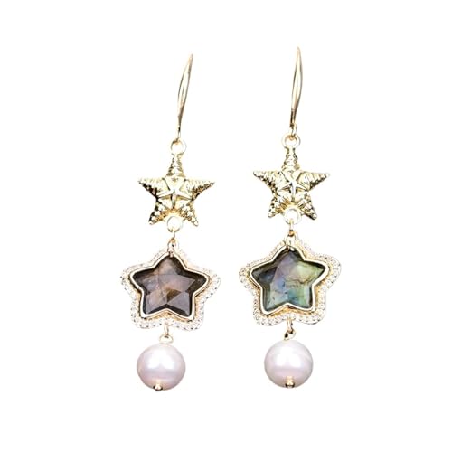ICXLPMC Gemstone Set Labradorite Star Shape Pave Beaded For Women Jewelry SET (Earrings) von ICXLPMC