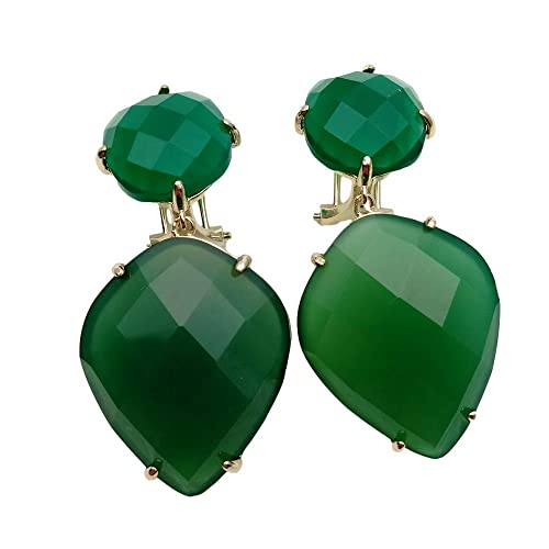 ICXLPMC Green Agate Earrings For Women Long Drop Gemstones ICXLPMC Green Agate Earrings For Women Long Drop Gemstones von ICXLPMC